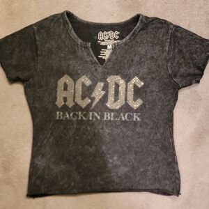 AC/DC Distressed Black Studded Women's Tee